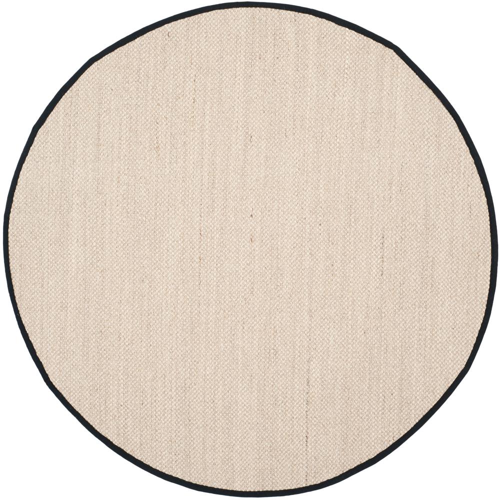Safavieh Natural Fiber Marble/Black 4 ft. x 4 ft. Round Area RugNF143A