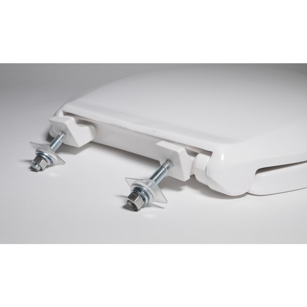 White Centoco 800STSS-001 Plastic Elongated Toilet Seat with Closed Front