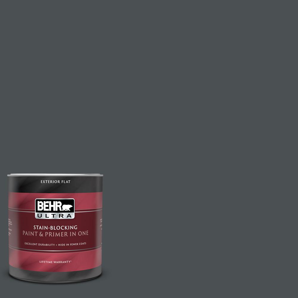 BEHR ULTRA 1 Qt. #PPU18-01 Cracked Pepper Flat Exterior Paint And ...