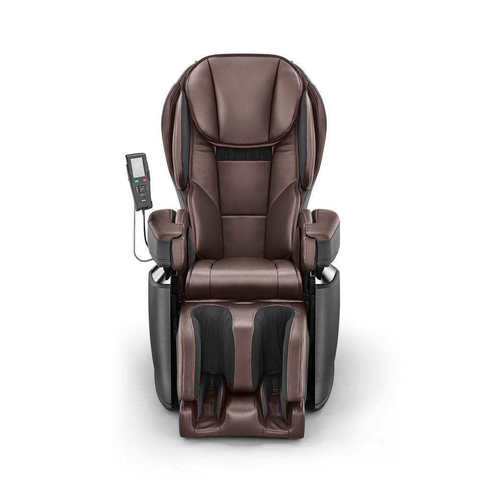Synca Wellness Brown Modern Synthetic Leather Premium Made in Japan 4D Massage Chair Brown/Modern For Sale