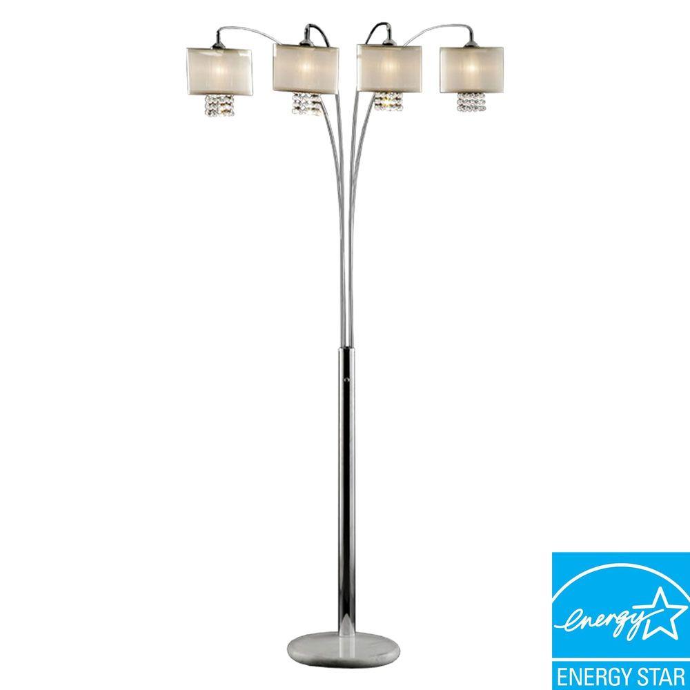 Ore International Floor Lamps The Home Depot Ivory Simple Elegance Arch Lamp