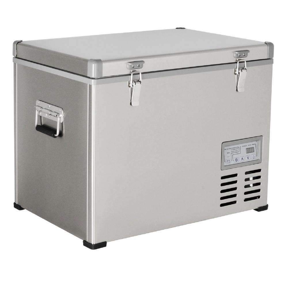 1.6 cu. ft. 47 qt. Portable Refrigerator/Freezer Stainless-steel AC 110V / DC 12/24V