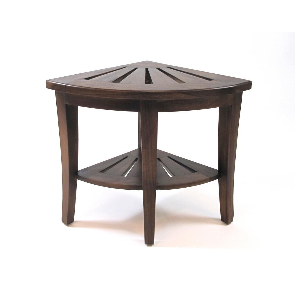 teak corner stool