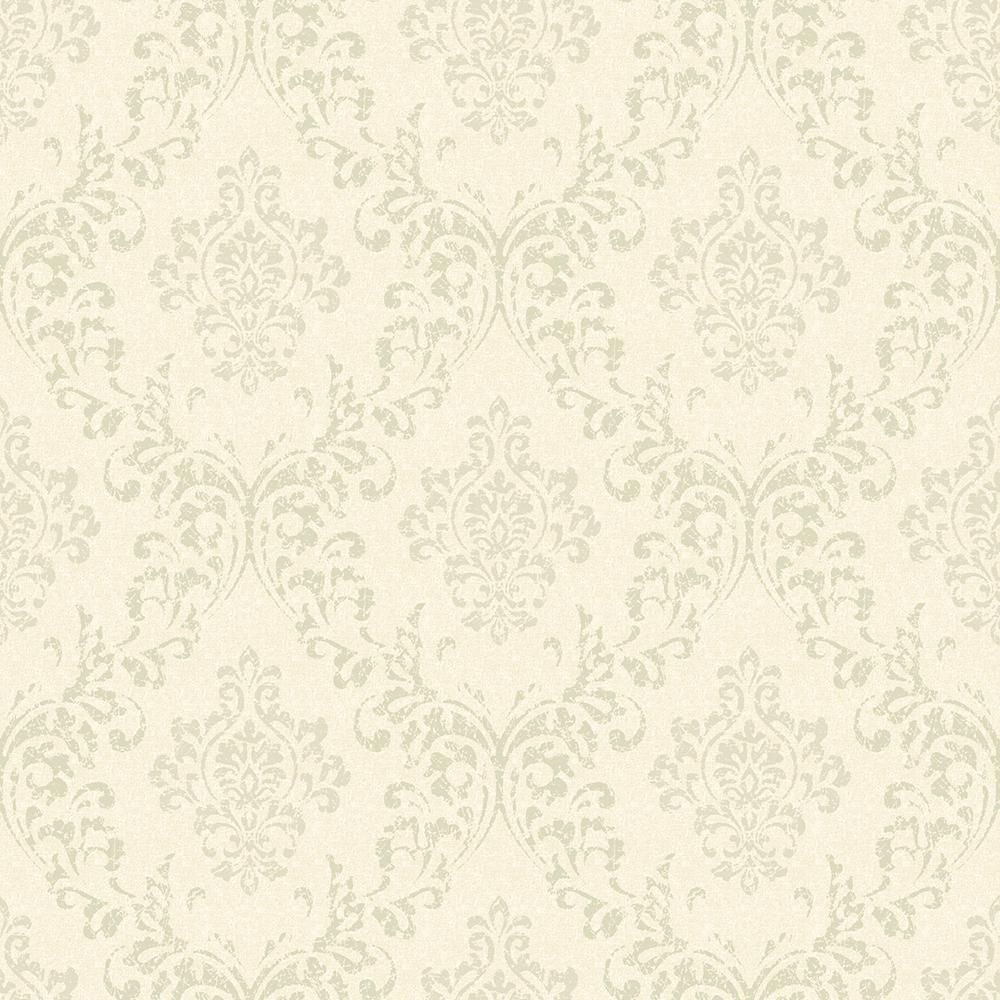 Chesapeake Golden Beige Damask Wallpaper-CG97134 - The Home Depot