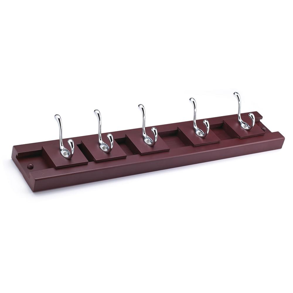 Richelieu Hardware 24 inch Nystrom Hook Rack Cherry Slide Rail with 5 Chrome... by Richelieu Hardware