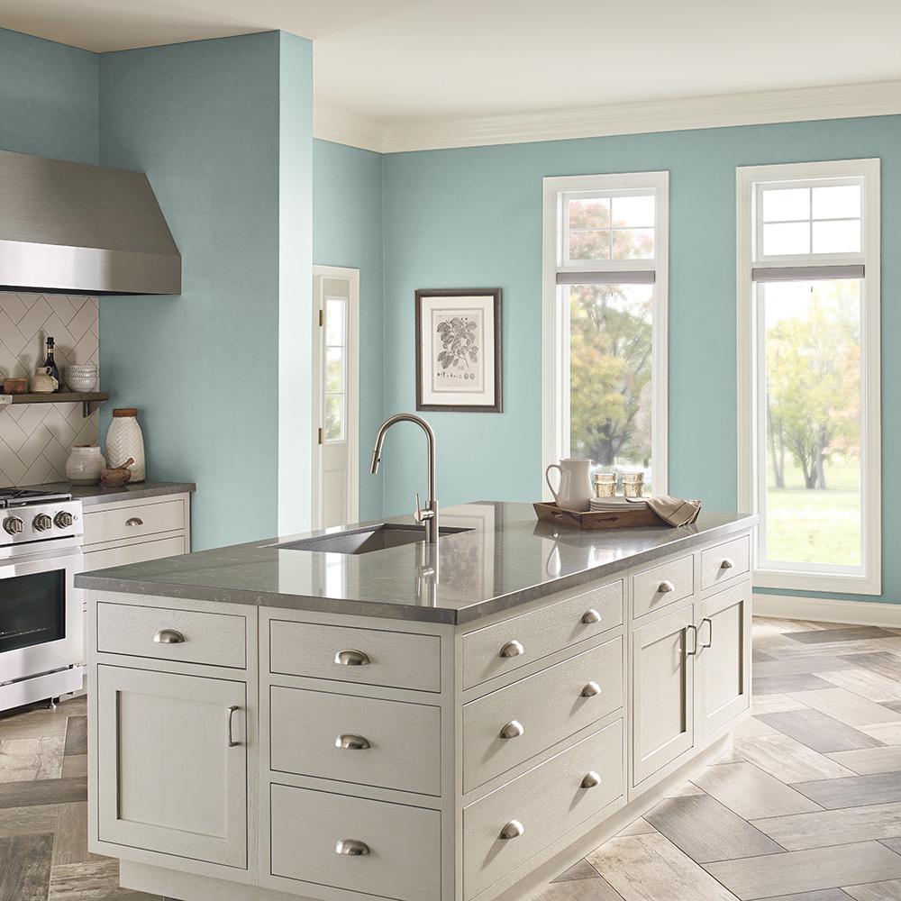 Behr Premium Plus 1 Gal Ppu12 08 Opal Silk Semi Gloss Enamel Low 2