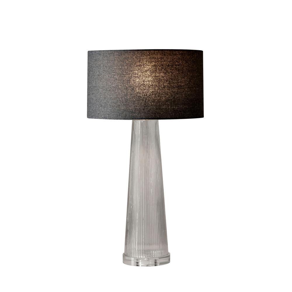 Adesso Beverly 25 5 In Gray Striped Glass Table Lamp 3860 10 The Gray Striped Glass Table Lamp
