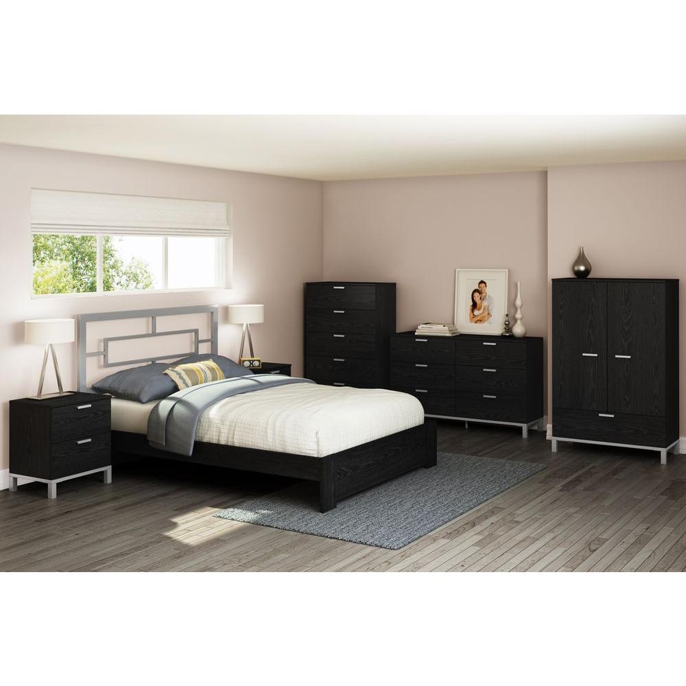 South Shore Flexible 6 Drawer Black Oak Dresser 3347027 The Home