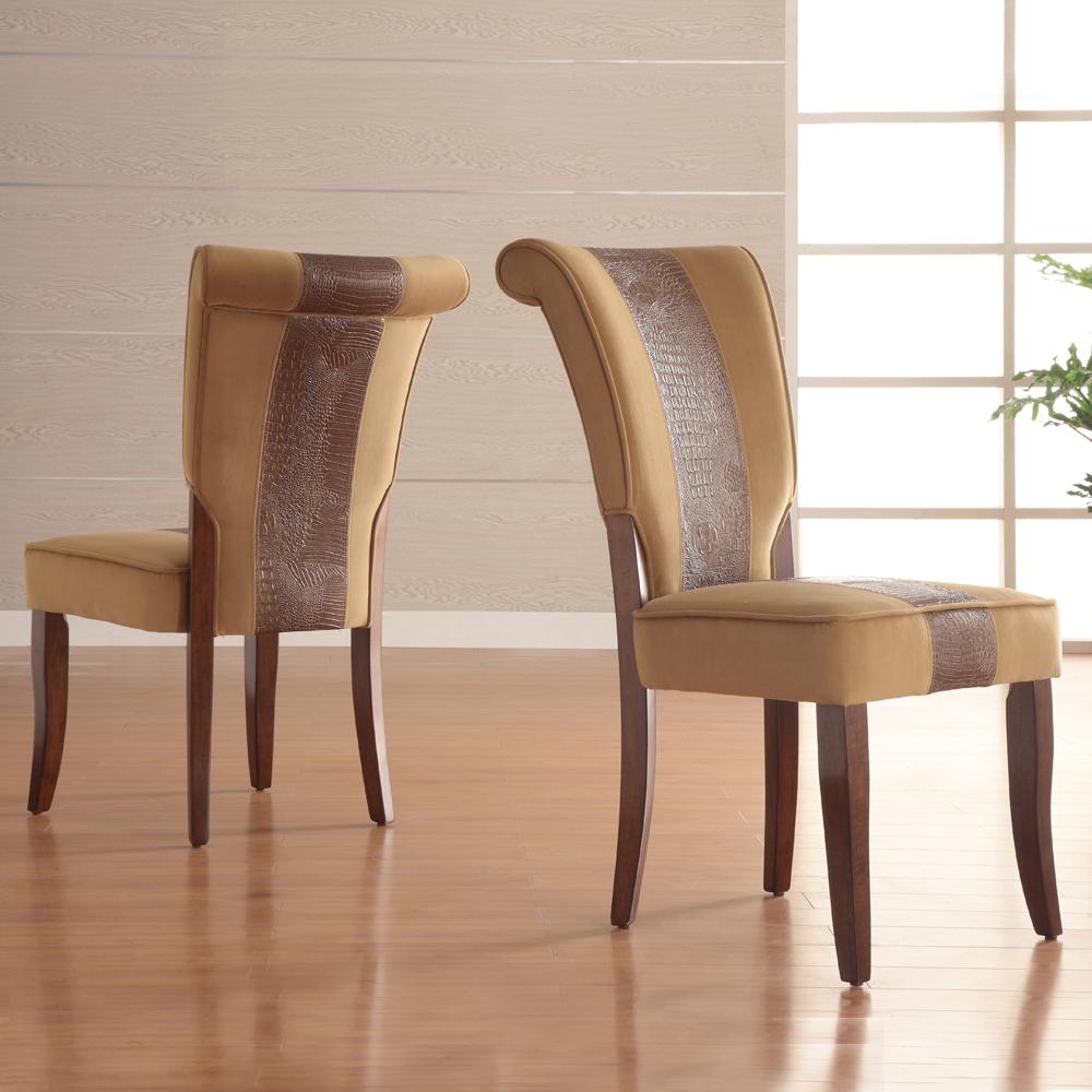 Velvet Animal Print Side Chair Accent Chairs The Taupe Velvet And Faux Alligator Side Chair Set Of 2