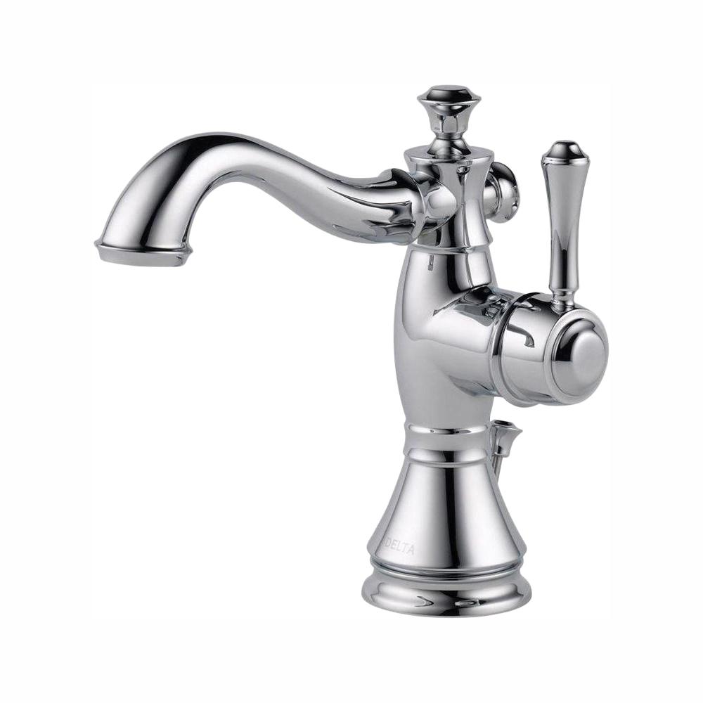 Delta Cassidy Single Hole Single Handle Bathroom Faucet With Metal Drain Assembly In Chrome 597lf Mpu The Home Depot