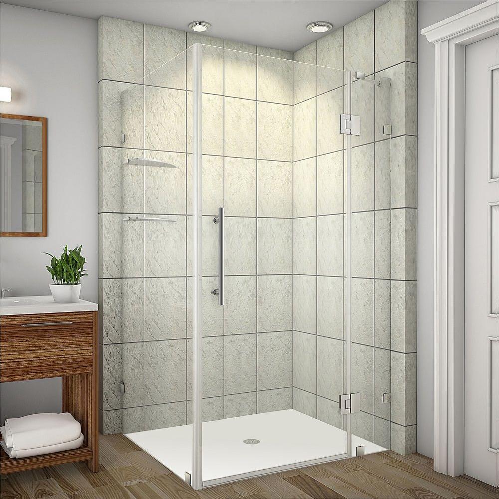 Aston Avalux Gs 40 In X 72 Frameless Shower Enclosure Chrome Avalux Gs 40 In X 72 Frameless Shower Enclosure Chrome With Glass Shelves