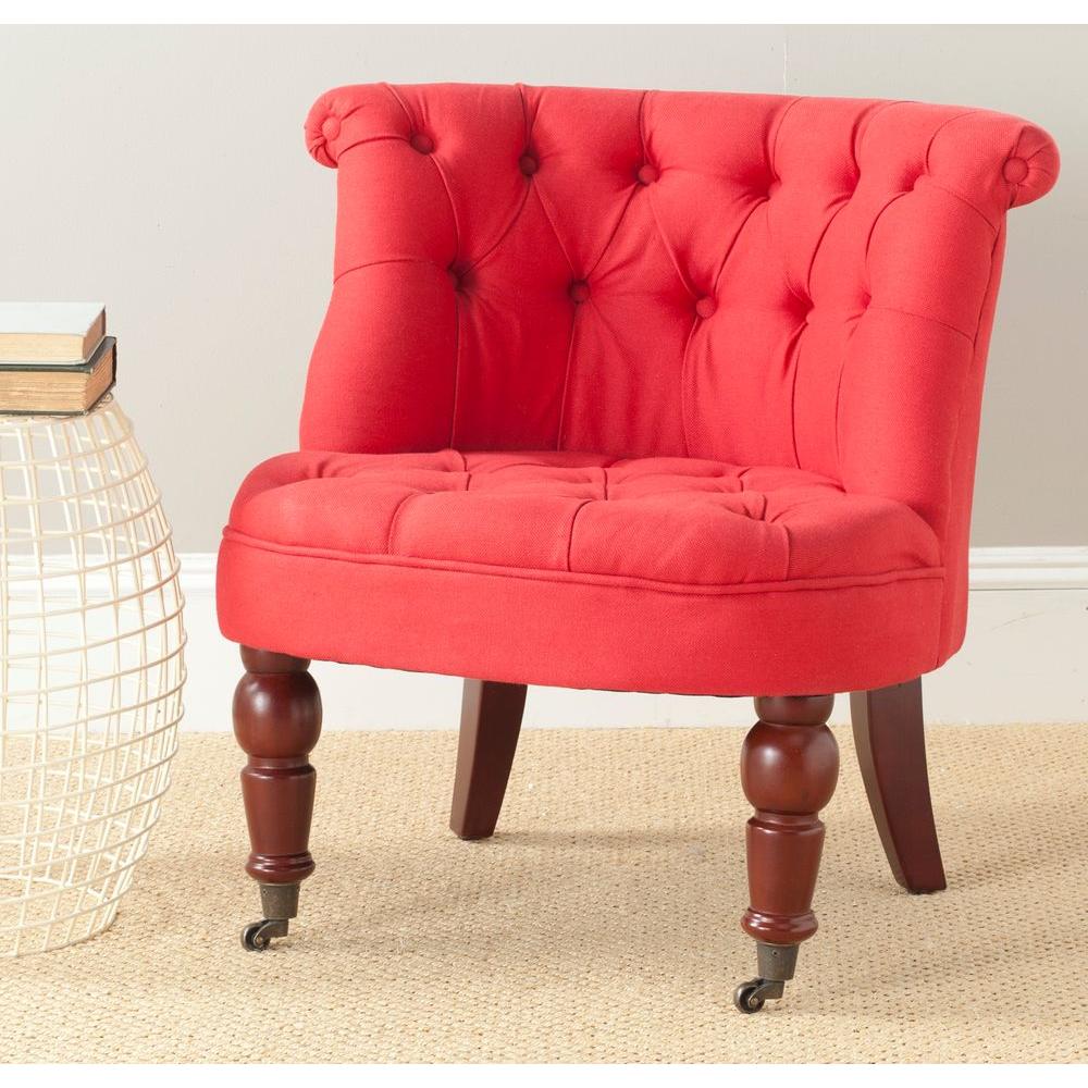 Safavieh Carlin Cranberry Cotton Tufted Accent ChairMCR4711D The