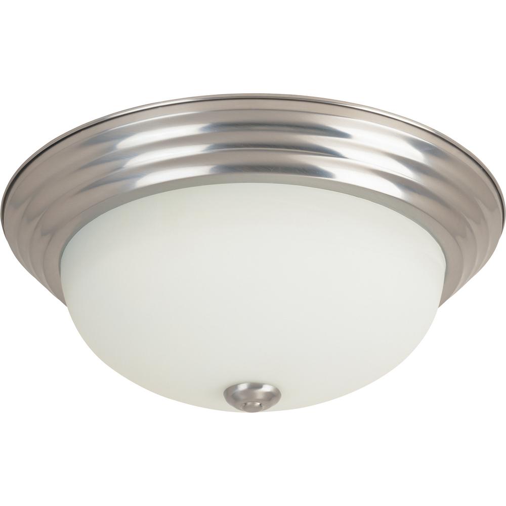 Litechoice Portland Collection 1 Light Brushed Nickel Fluorescent Ceiling Flush Mount Litechoice Portland Collection 1 Light Brushed Nickel Fluorescent Ceiling Flush Mount