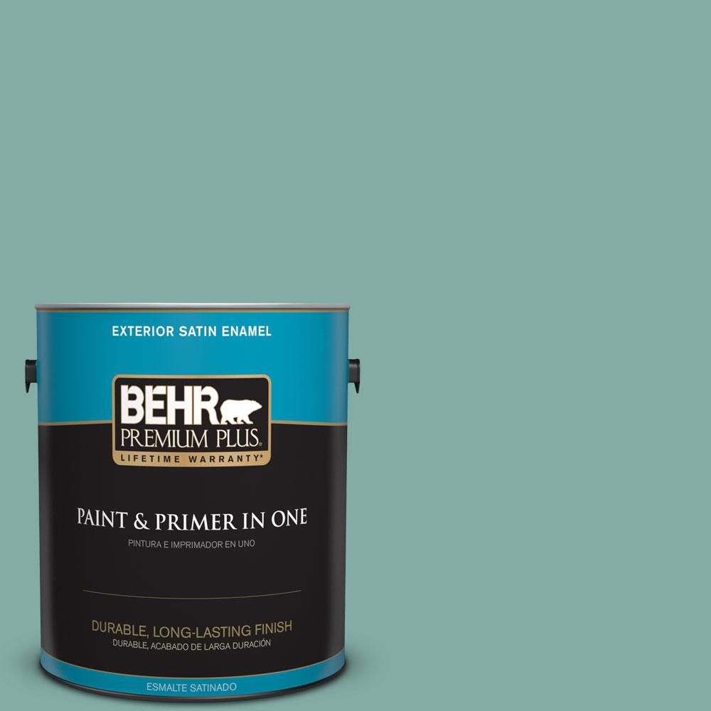 BEHR Premium Plus 1-gal. #M440-4 Summer Dragonfly Satin Enamel Exterior Paint-940001 - The Home ...