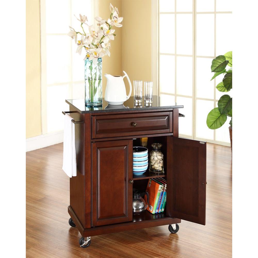 Crosley Mahogany Kitchen Cart with Granite Top KF30023EMA The Home Depot