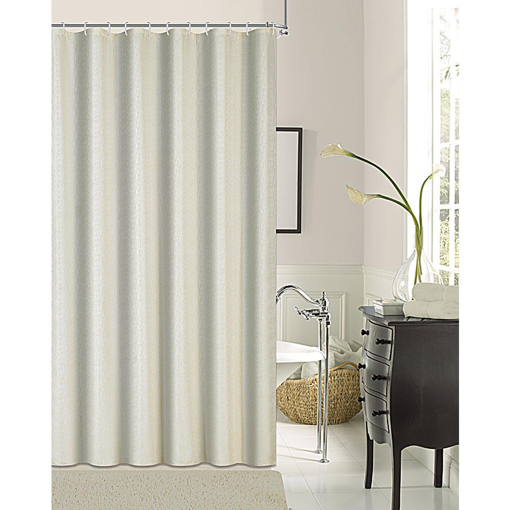 Dainty Home Kingston 72 In Ivory Shrink Yarn Shower Curtain Ivory Shrink Yarn Shower Curtain