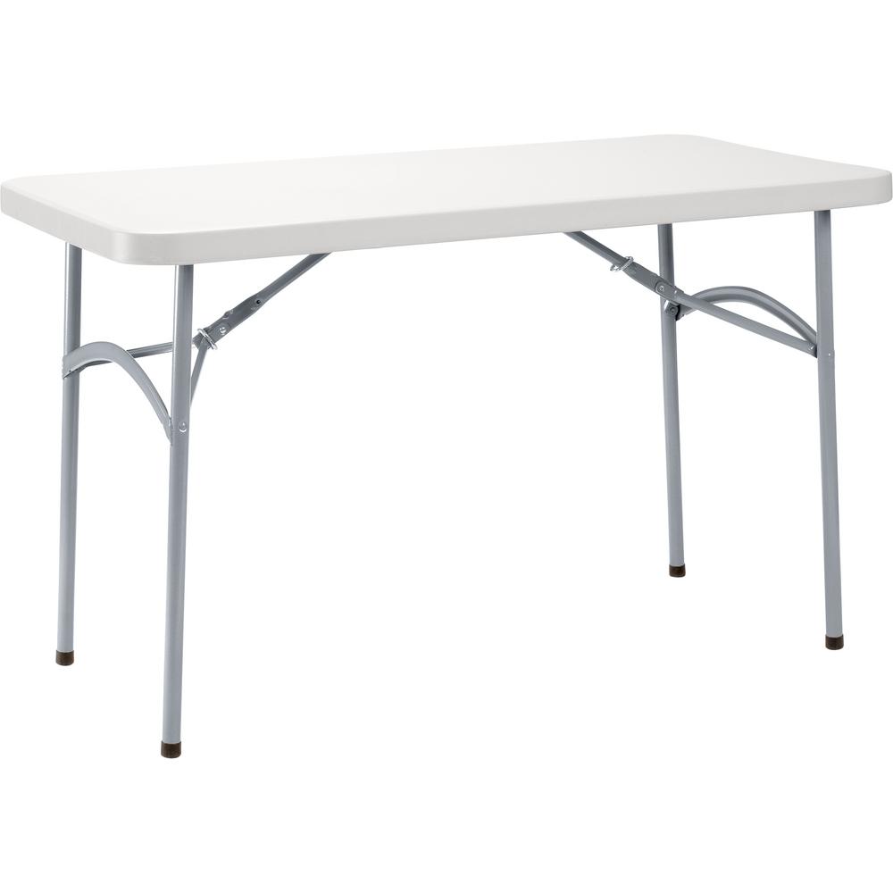 National Public Seating 24 In X 48 In Speckled Grey Plastic Heavy Duty Blow Molded Folding Table Bt2448 The Home Depot
