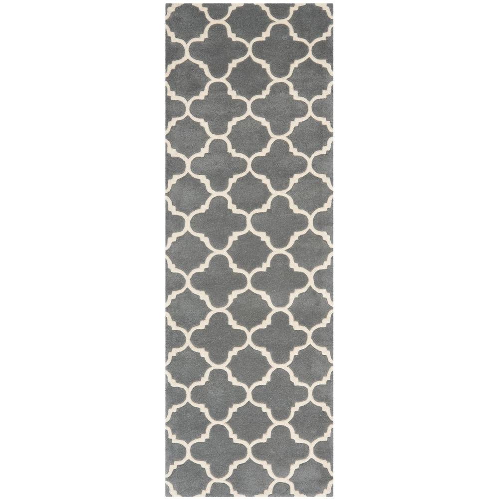 Safavieh Chatham Dark Grey Ivory 2 Ft X 5 Runner Rug Cht717d 25 Safavieh Chatham Dark Grey Ivory 2 Ft X 5 Runner Rug