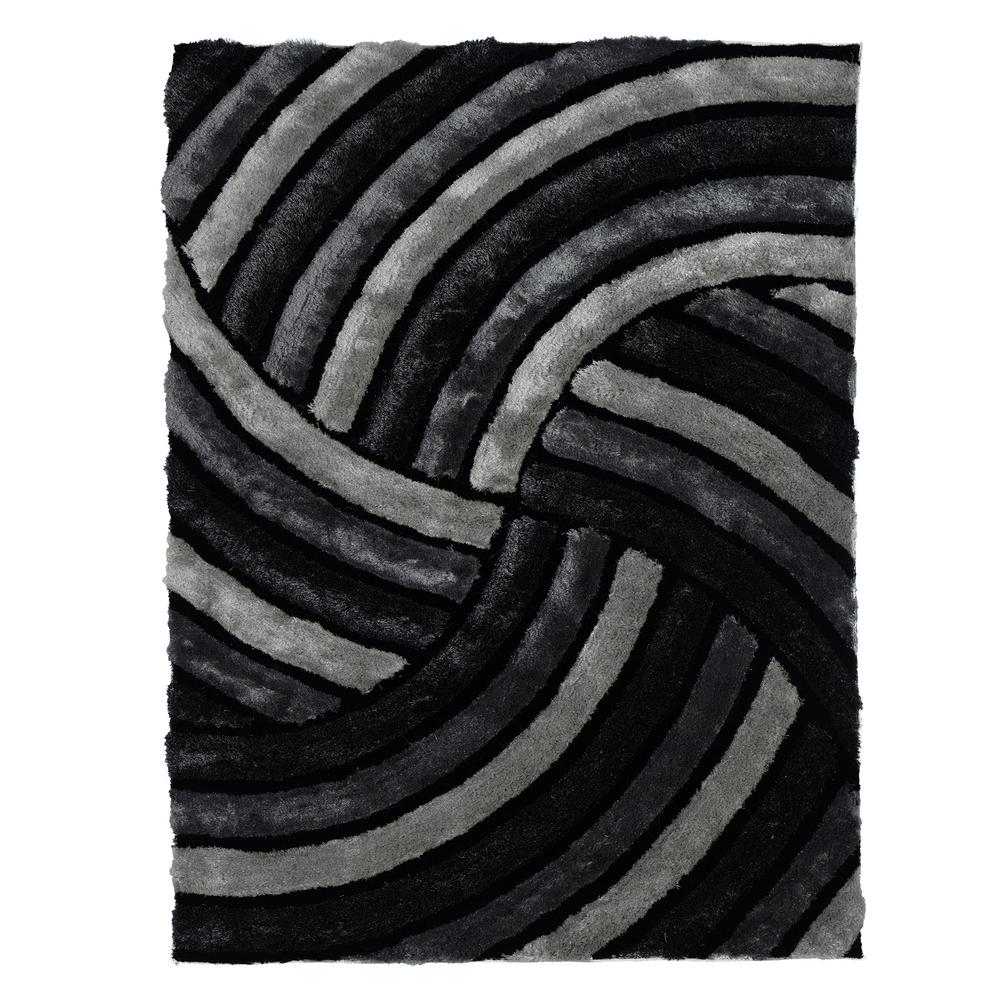 Casa Regina Gy Collection 3d Design Abstract Spiral Swirl Grey Casa Regina Gy Collection 3d Design Abstract Spiral Swirl Grey Black Soft 5 Ft