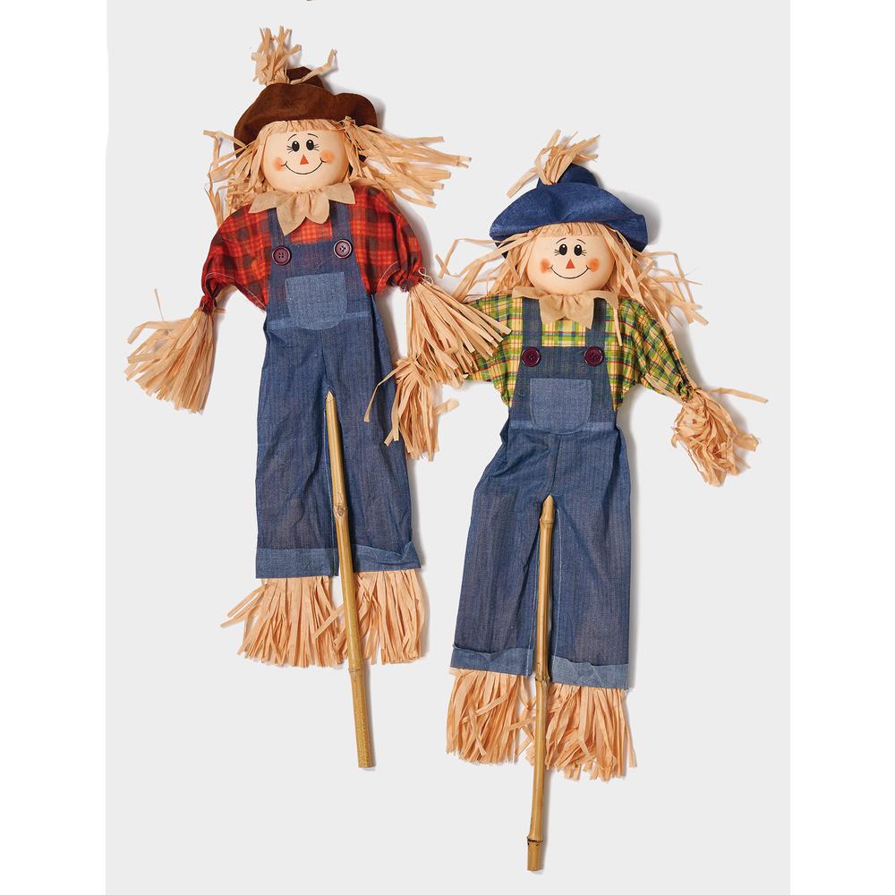 Worth Imports 48 in. Scarecrow on Stick (Set of 2)