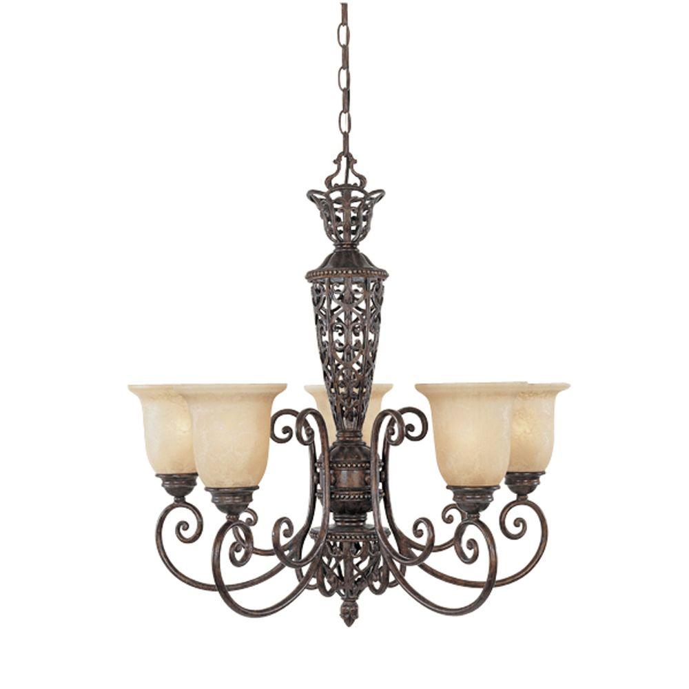 Designers Fountain Somerset 5 Light Burnt Umber Hanging Chandelier Designers Fountain Somerset 5 Light Burnt Umber Hanging Chandelier