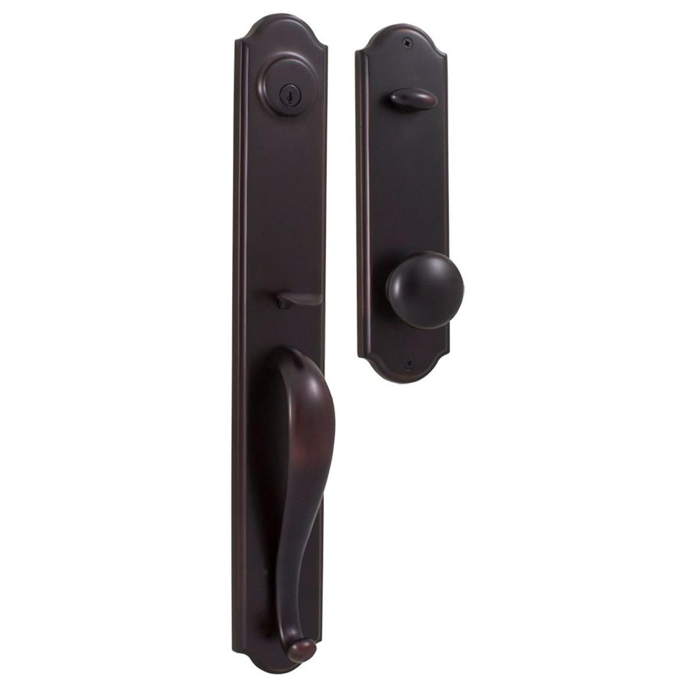 Weslock Elegance Single Cylinder OilRubbed Bronze Philbrook Interconnect Door Handleset with