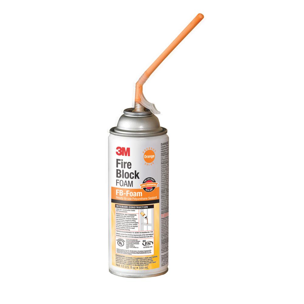 3M 12 fl. oz. Orange Fire Block Foam Aerosol Can (Case of 6) by 3M
