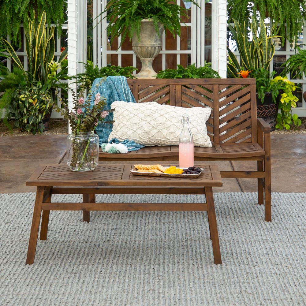Walker Edison Furniture Company 2 Piece Wood Chevron Outdoor Patio Conversation Set In Dark Brown Hd8039 The Home Depot - Walker Edison Furniture Company Patio Walker Edison Furniture Company 2 Piece Wood Chevron Outdoor Patio Conversation Set In Dark Brown Hd8039 The Home Depot - Walker Edison Furniture Company Patio