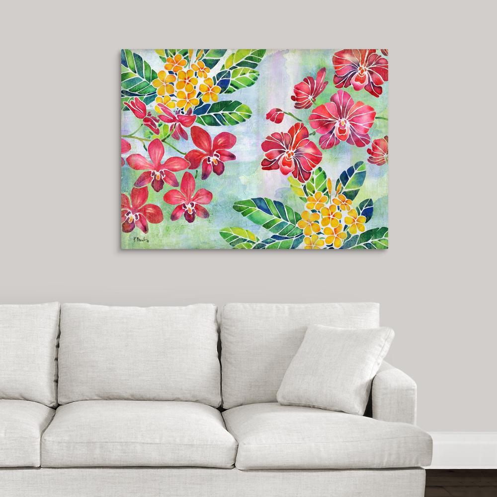 Greatbigcanvas Vintage Orchid Horizontal Blue By Paul B