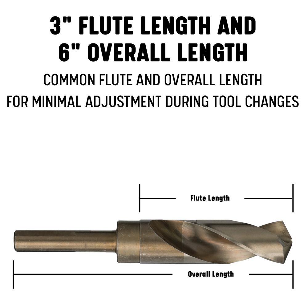 Pack of 6 Drill America 3//8 Cobalt Split Point Stub Length Drill Bit DWDSTCO Series