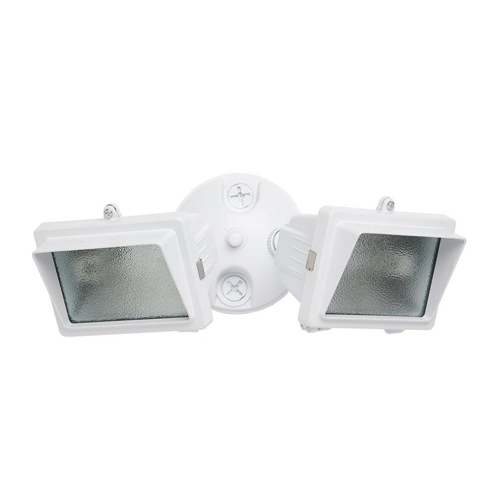 Designers Edge 300Watt White Outdoor Landscape Flood Light with Twin