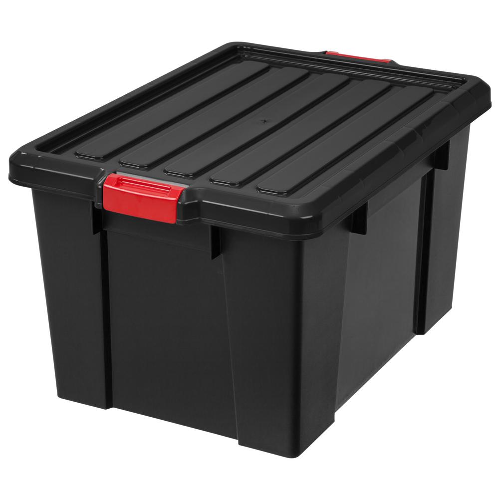 Iris 82 Qt. Remington Weather Tight Store-it-all Storage Bin In Black 