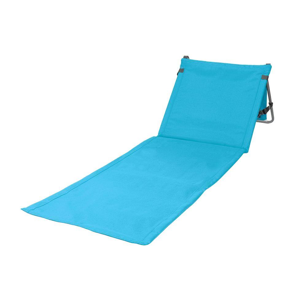Stylish Folding Beach Mat with Backrest Lightweight Lounge Chair Beach Accessoies Light Blue Foldable Beach Blanket Mat Lounger