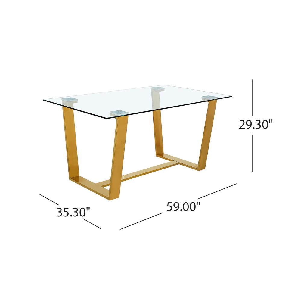 Le House Demitric Modern Rectangular Gold Dining Table Le House Demitric Modern Rectangular Gold Dining Table