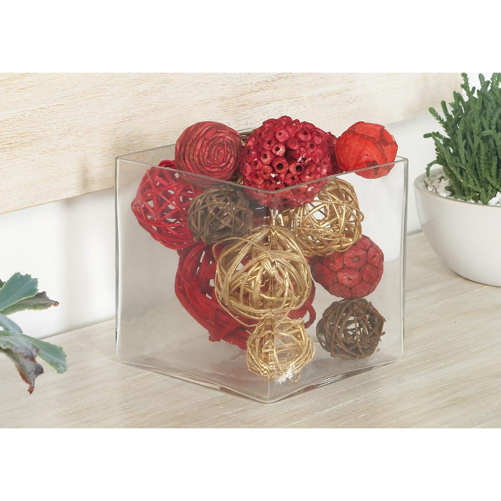 Multi Dried Plant Fiber Boxed Decorative Balls (Set of 2)
