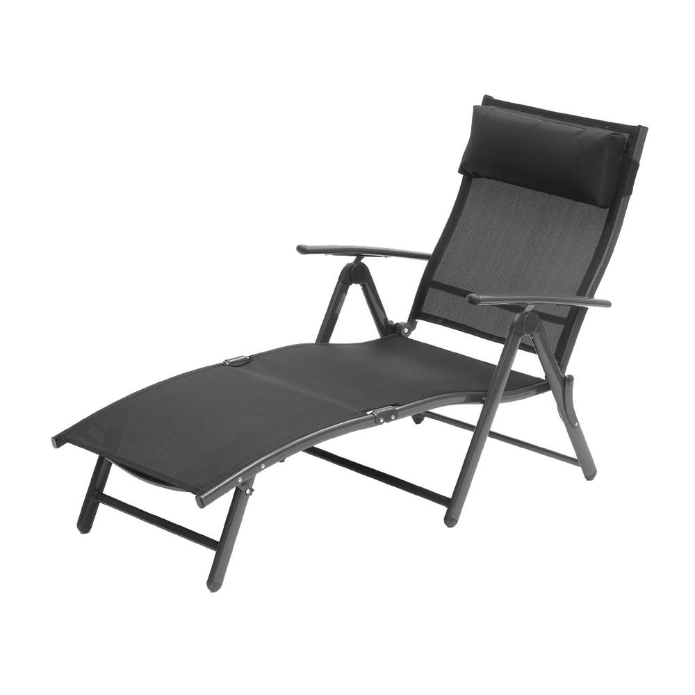 Havana Black Reclining Metal Outdoor Lounge Chair without Cushions