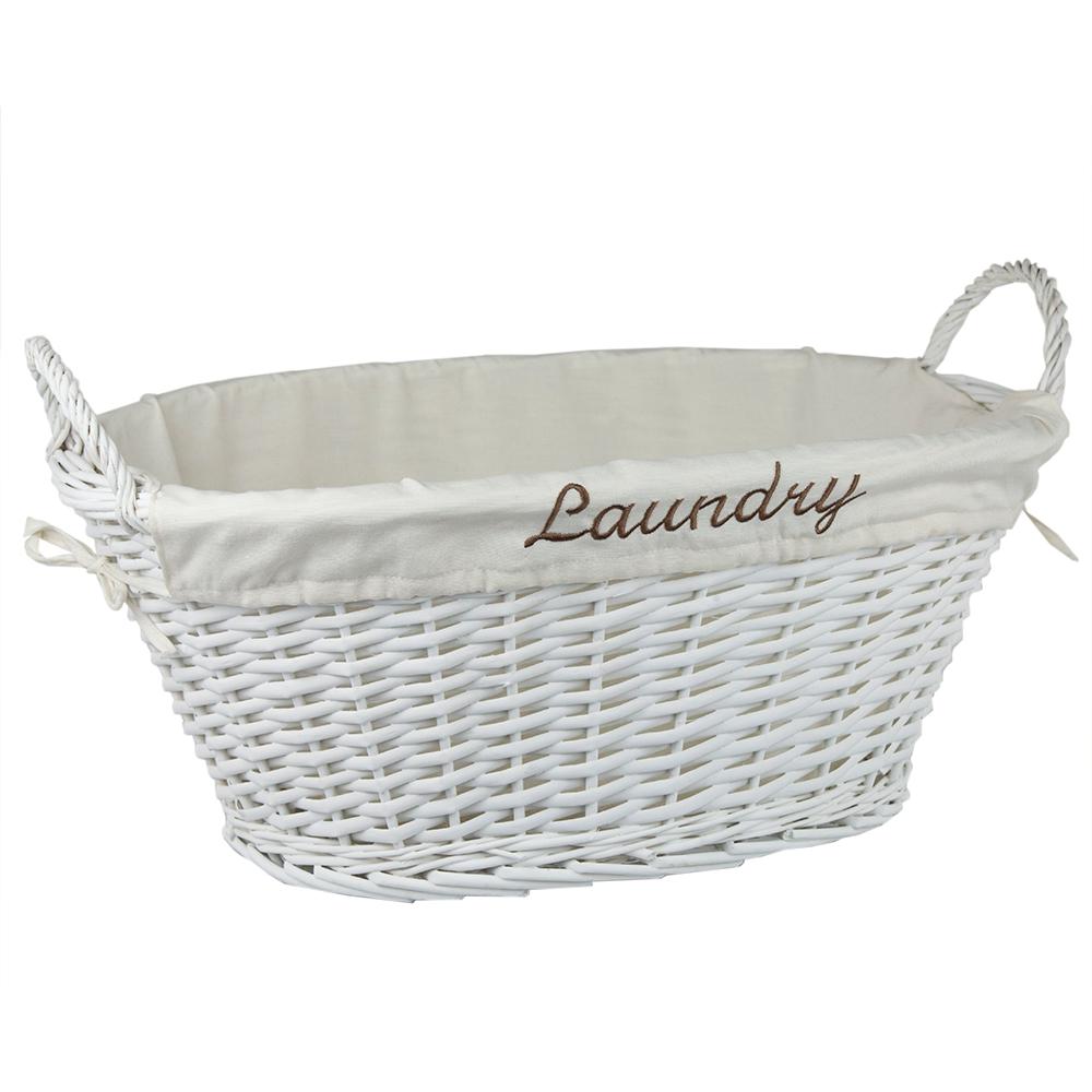 Wicker Laundry Baskets Room Storage The Home Depot White Wicker Basket