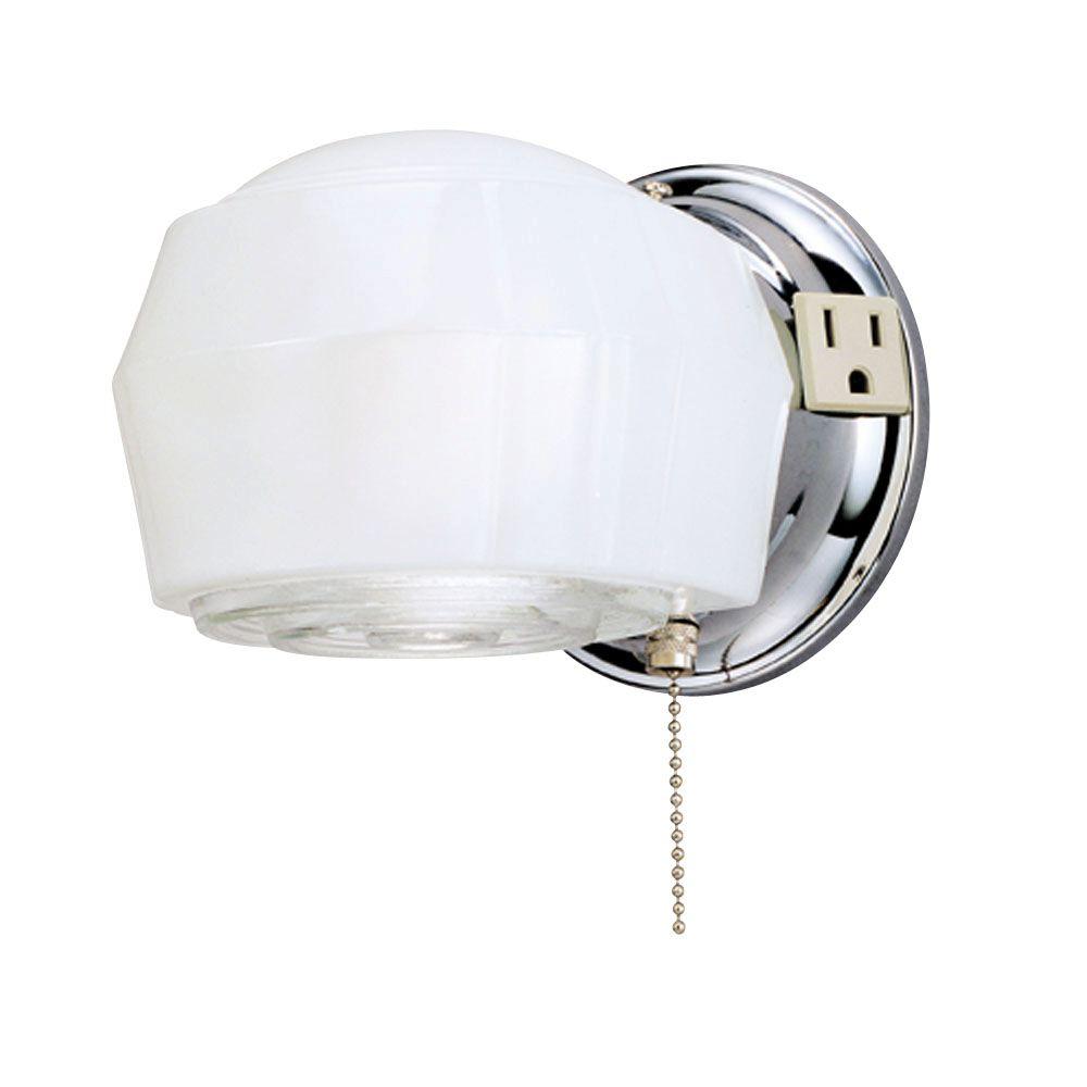 Chrome Interior 1 Light Wall Fixture Bathroom Electric Lighting W