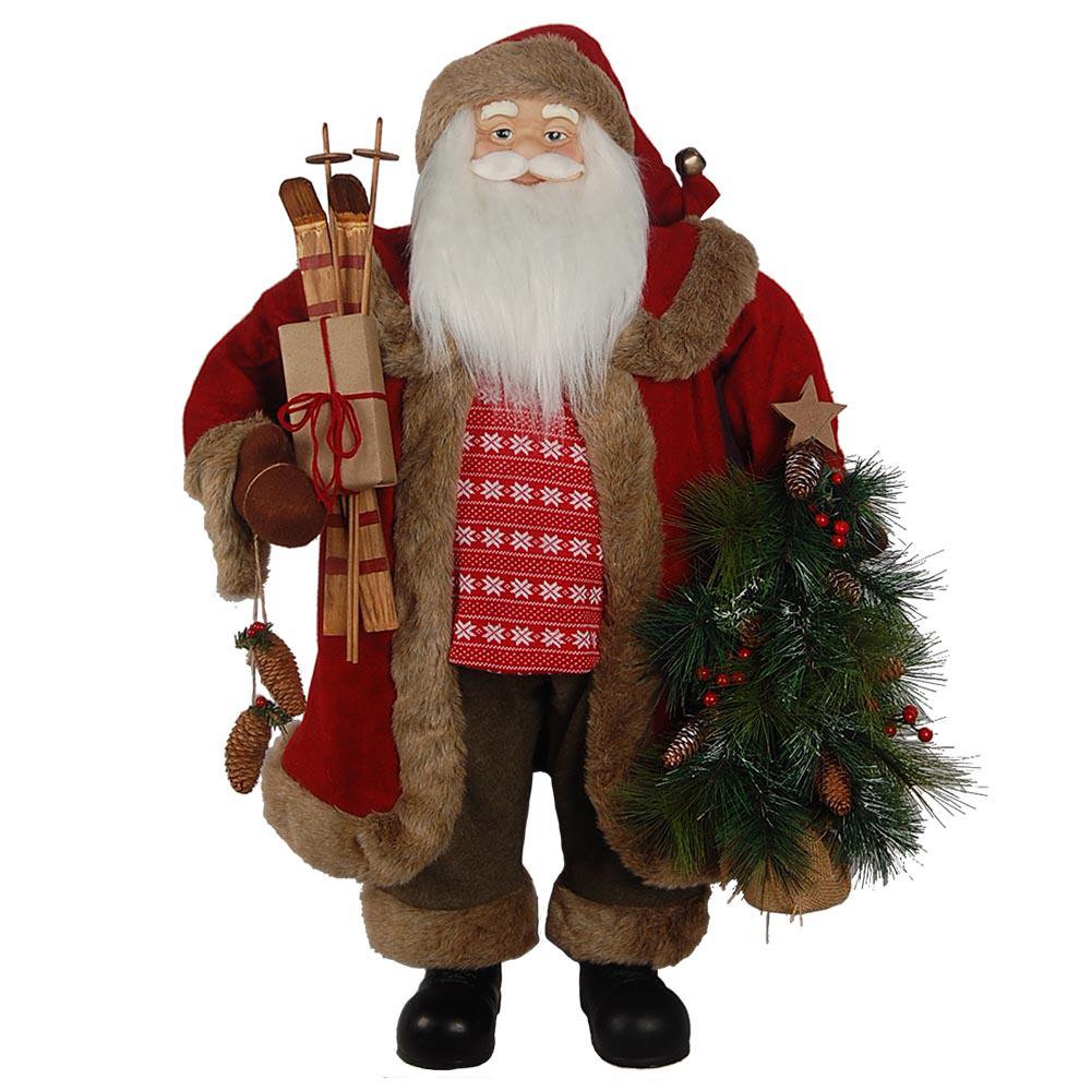 Home Accents Holiday 36 In Christmas Santa With Skis And Tree Asm Jxdh126 The Home Depot