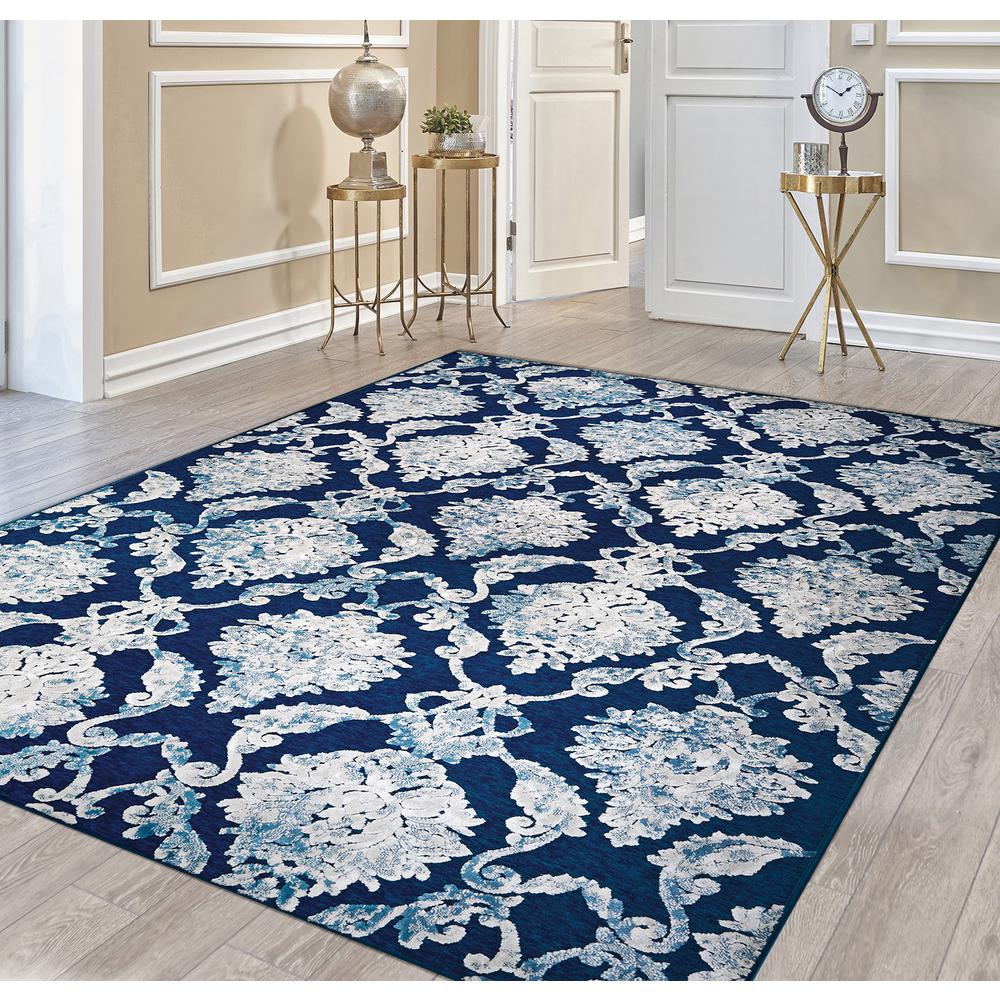 Couristan Cire Estate Monarch Blue 8 Ft X 11 Ft Area Rug 38368552710112t The Home Depot