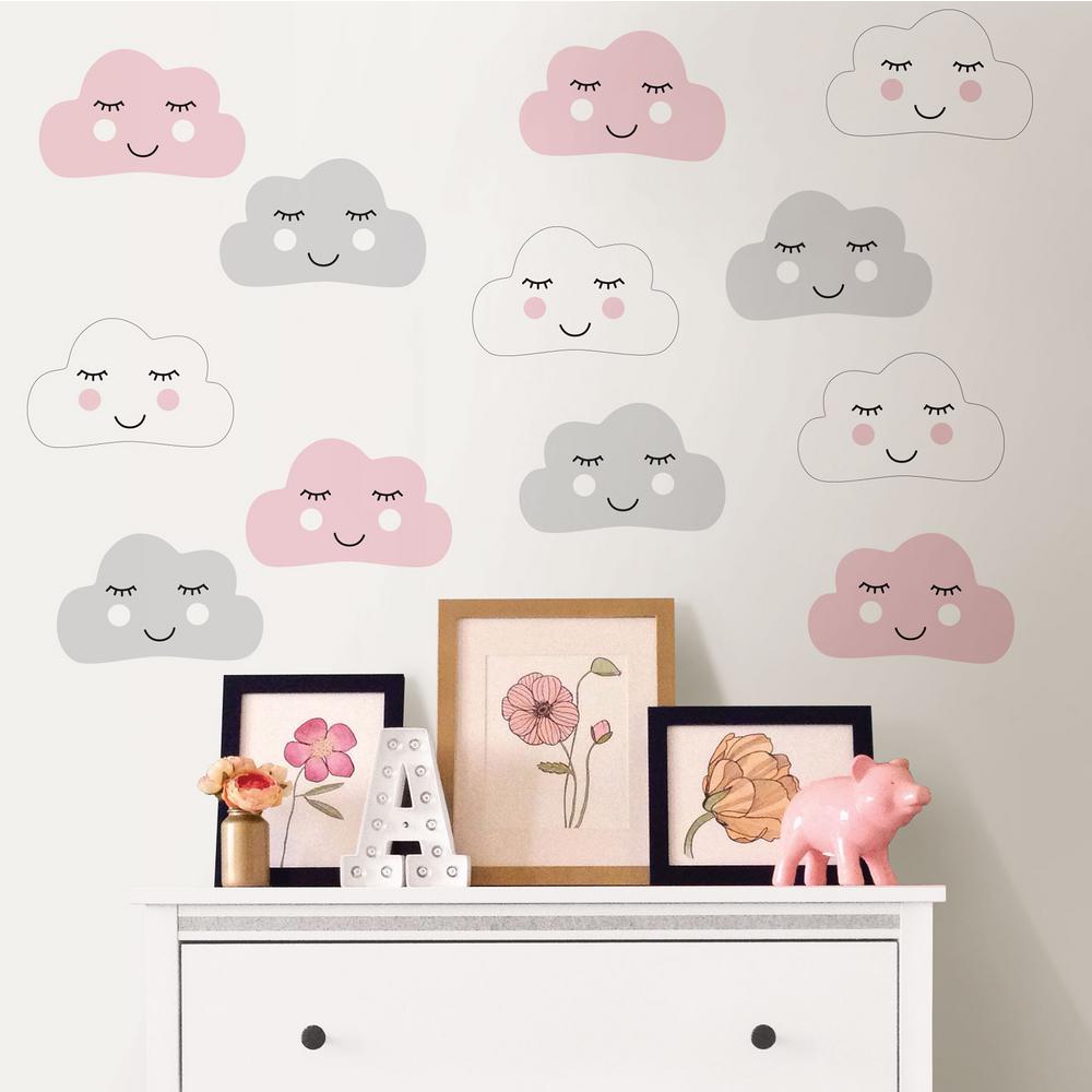 WallPOPs Pink Head in The Clouds Wall DecalDWPK2707 The Home Depot