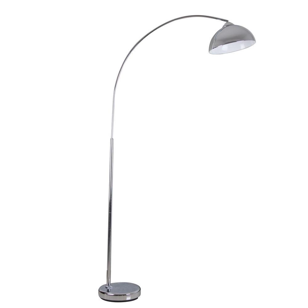 Alsy 74 2 In Chrome Arc Floor Lamp 18563 000 The Home Depot