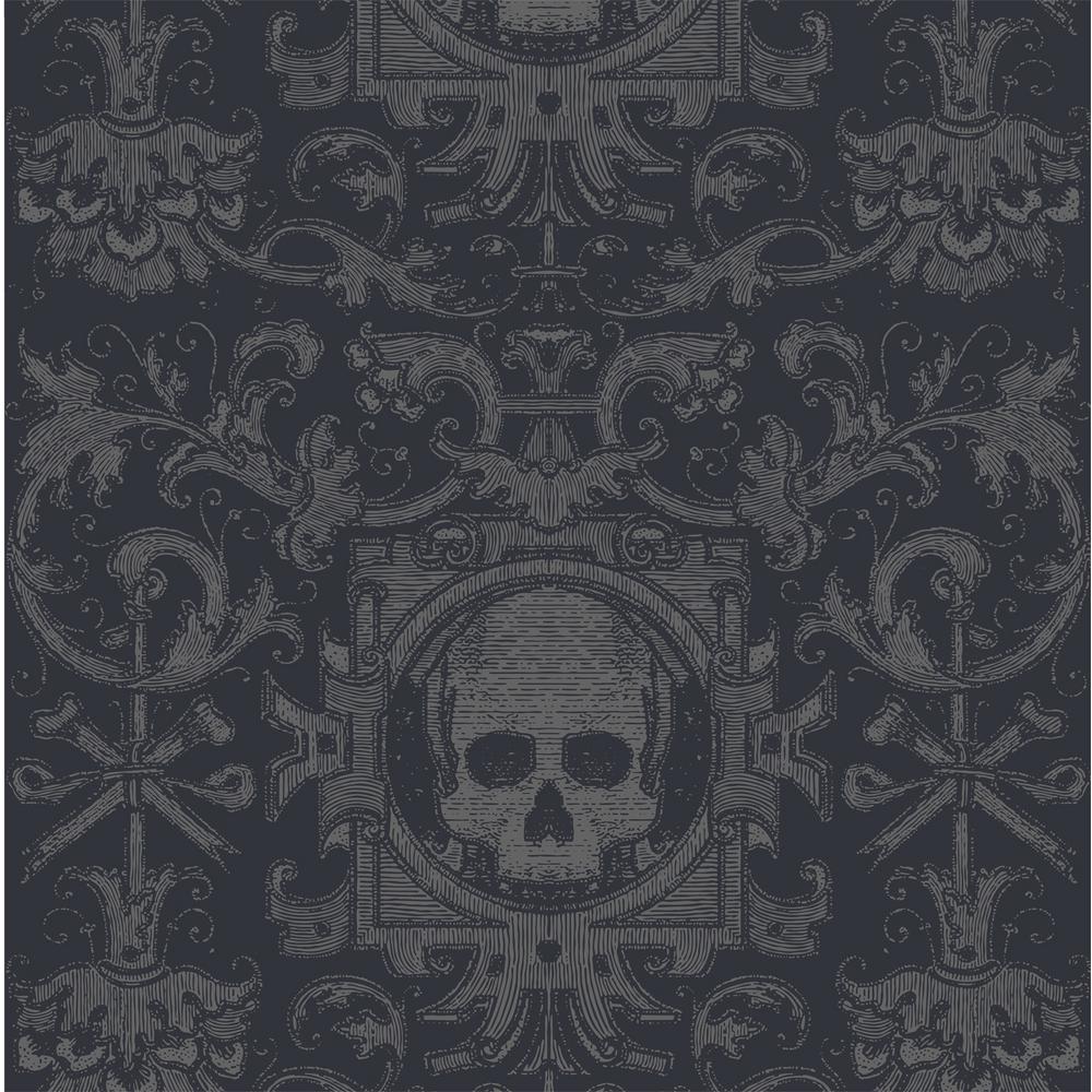 Mitchell Black Skull Box Fabric Peelable Wallpaper Covers 36 Sq Ft Wc345 2 St 18 The Home Depot