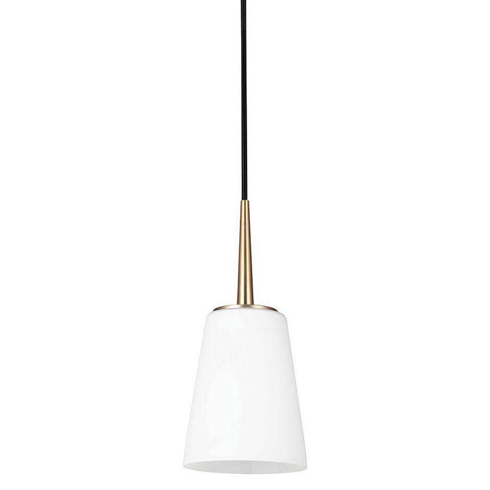 Sea Gull Lighting Driscoll 1Light Satin Bronze Mini Pendant with