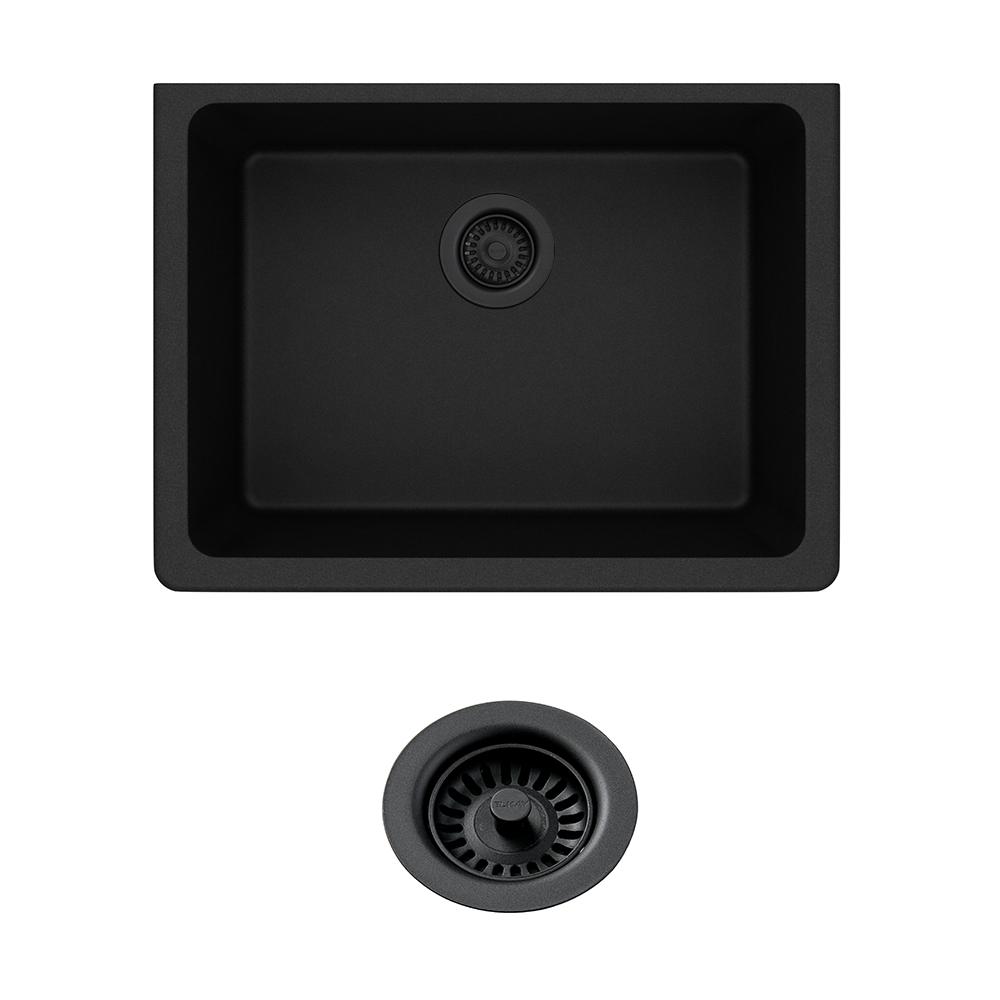 Elkay Quartz Classic Undermount Composite 25 In Single Basin Elkay Quartz Classic Undermount Composite 25 In Single Basin Kitchen Sink Black With Color