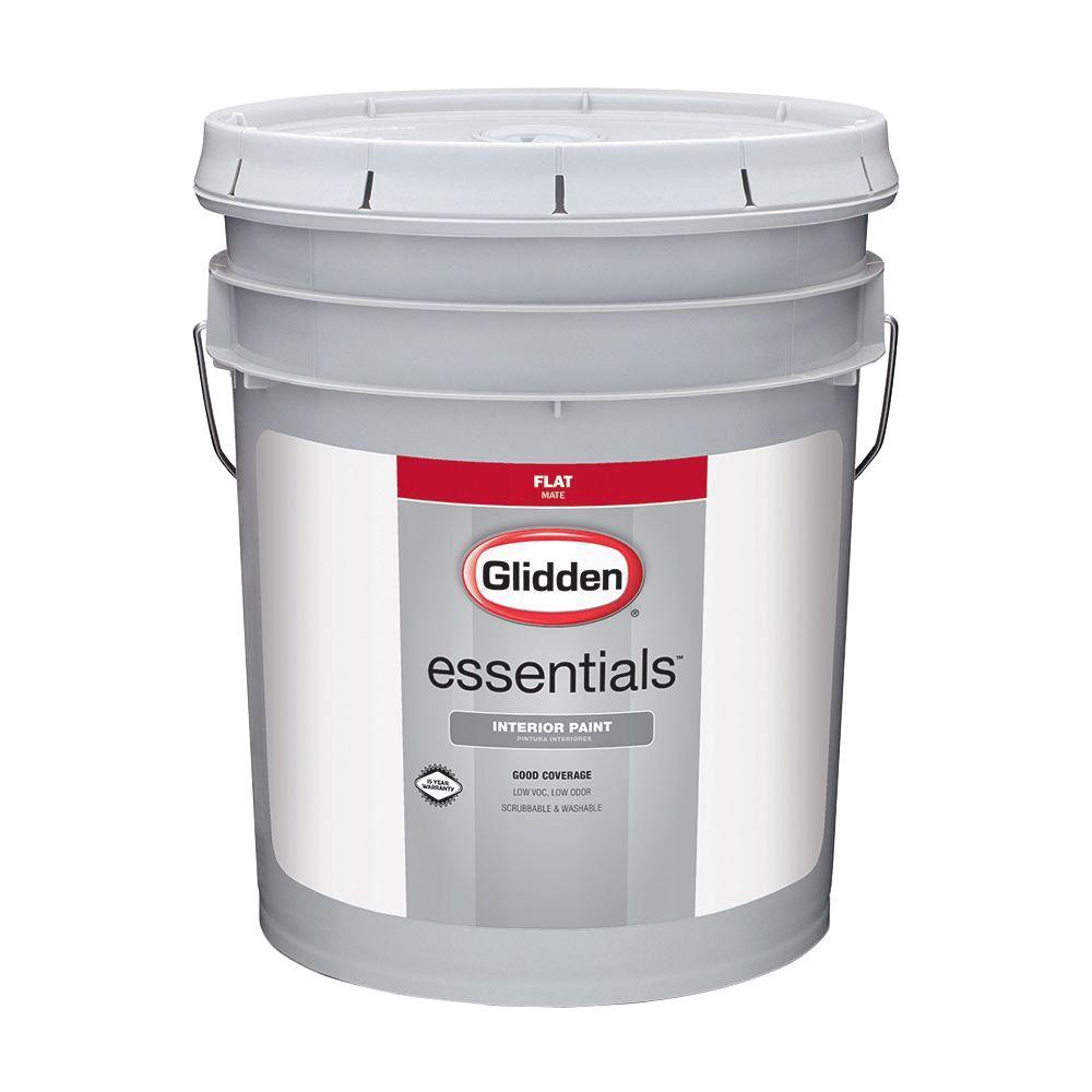 Glidden Essentials 5 Gal White Flat Interior Paint Gle 1000 05 Glidden Essentials 5 Gal White Flat Interior Paint