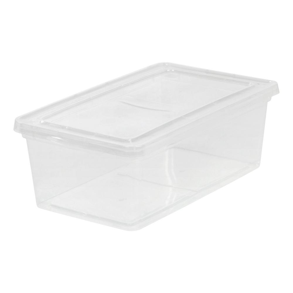 IRIS 12pk 6qt Plastic Storage Bin Clear