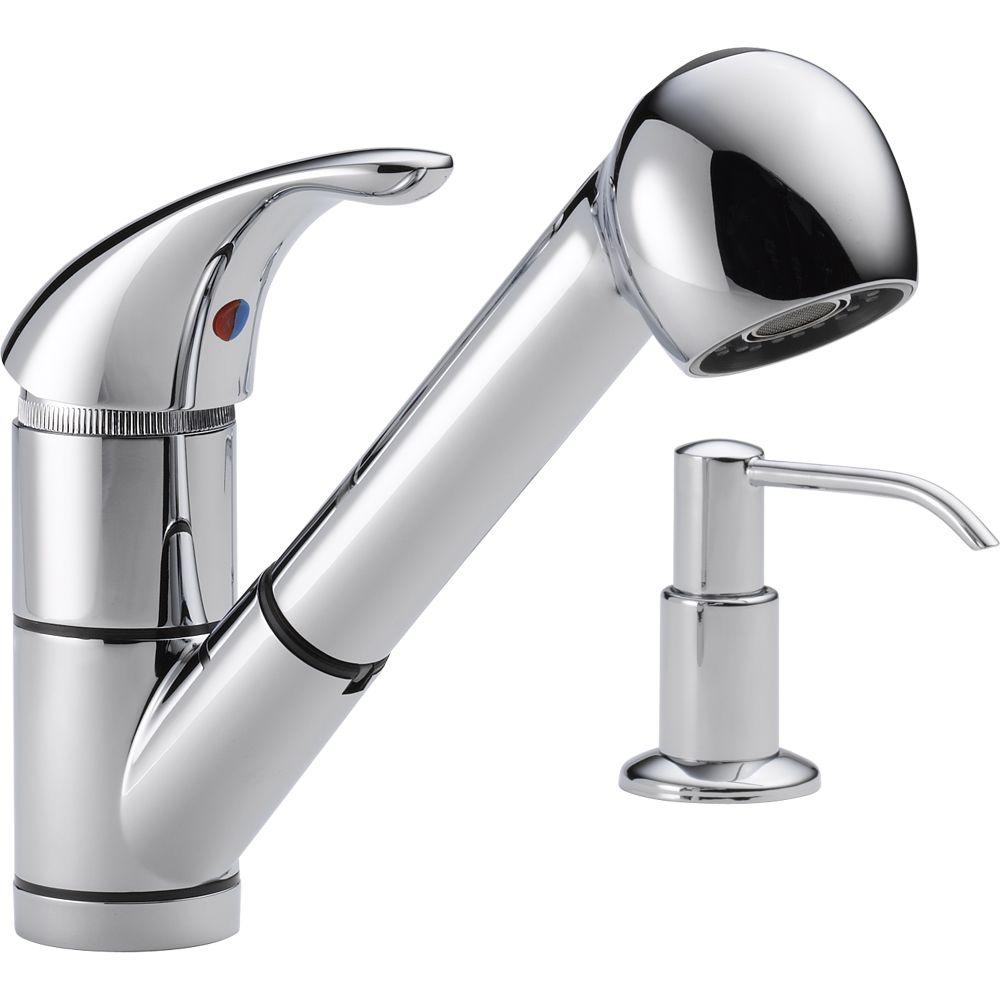 Peerless Choice Single Handle Pull Out Sprayer Kitchen Faucet With
