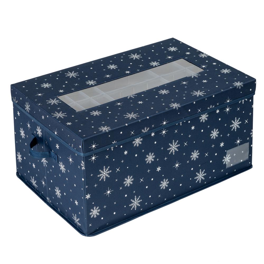 HoneyCanDo Navy Polyester Deluxe Ornament Storage (72Count)SFT