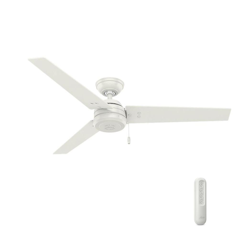Cassius 52 In Indoor Outdoor Fresh White Ceiling Fan Bundled With Handheld Remote Control